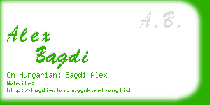 alex bagdi business card